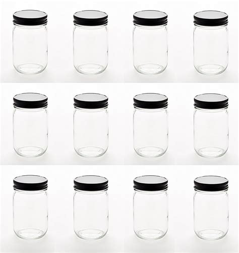 glass jars with lids 12 oz
