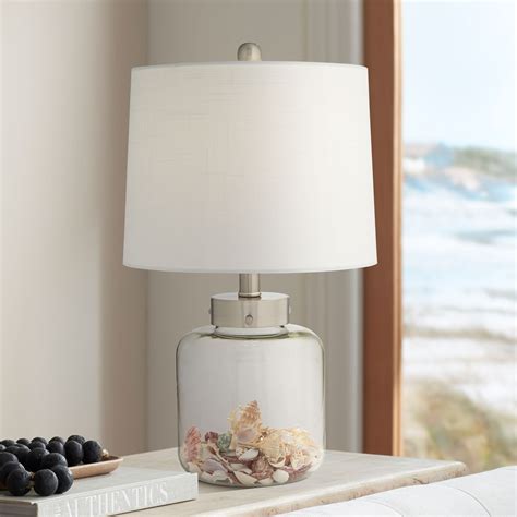 Glass Lamp Filled with Seashells