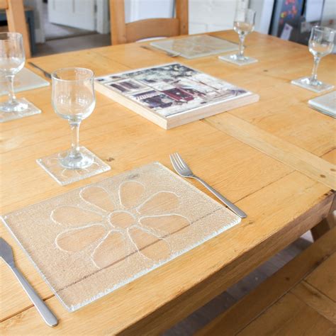 Glass Placemats With Matching Coasters
