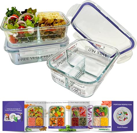 glass portion control containers