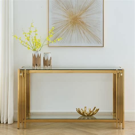 Glass Sofa Console Table