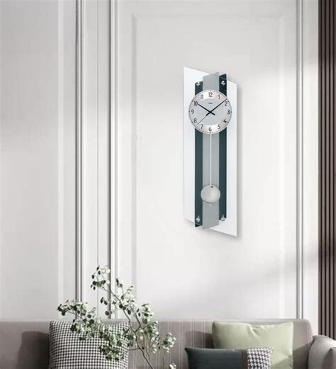 Glass Wall Clock With Pendulum