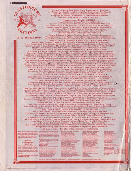 glastonbury 1989 line up