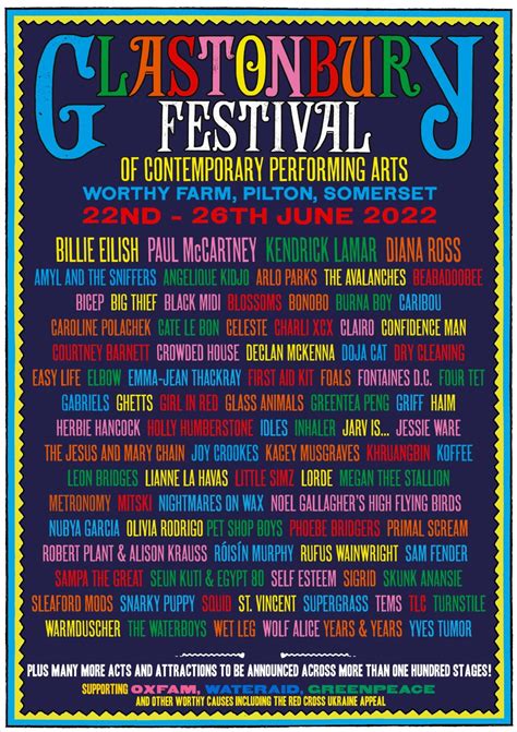 glastonbury 2022 line up sunday 26 june