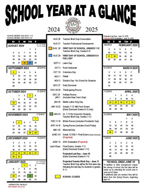 glastonbury high school calendar 2022