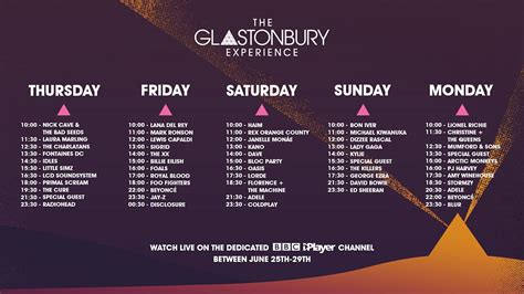 glastonbury on tv schedule