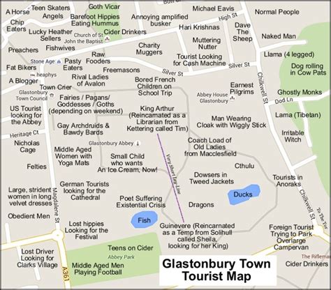 glastonbury town centre map
