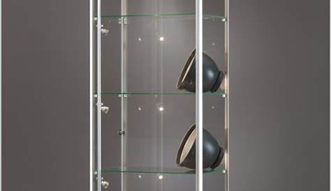 Glazen Vitrinekast Met Verlichting Luxe Hoog Aluminium 100 Cm