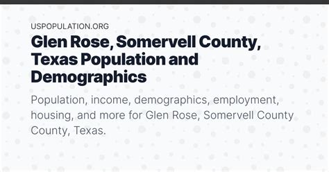 glen rose tx demographics