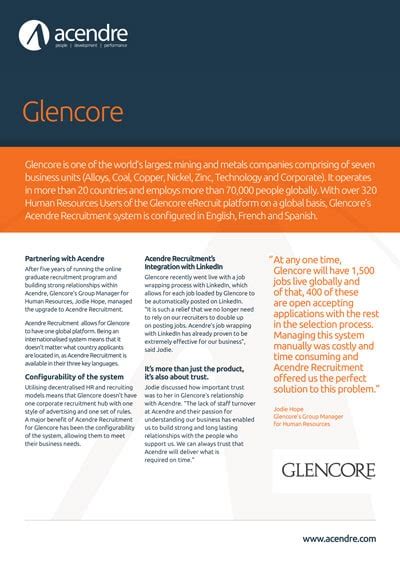 glencore recruitment email address