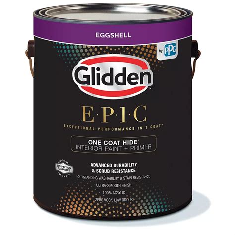 Glidden EPIC One Coat Hide Interior Paint + Primer SemiGloss White