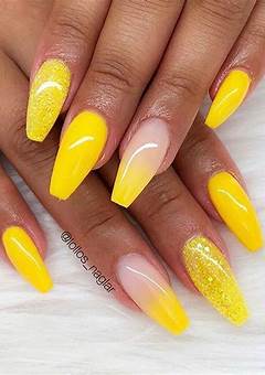 Glitter Yellow Acrylic Nails: The Trendy Nail Art You Need To Try