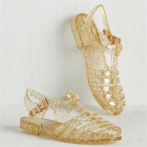 glitter jelly buckle sandals