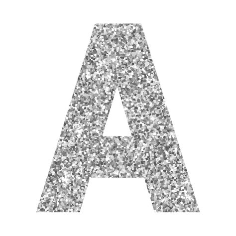 Glitter Silver Letters Printable