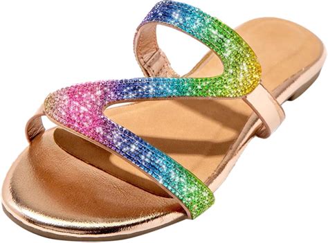 Mädchen Spot On Flach Glitzer 'Sandalen' eBay