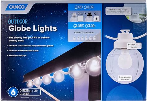 Camco 42764 RV Awning Globe Lights Great for Outdoor Events, White