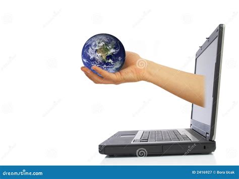 globe on laptop