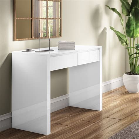 Gloss White Console Table With Drawers