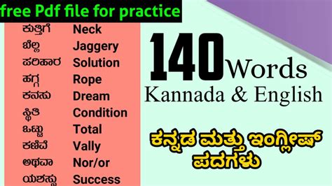 glossary meaning in kannada