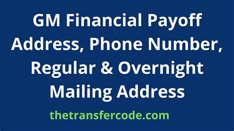 Gm Financial Mailing Address For Payments