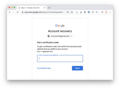gmail account recovery verification code