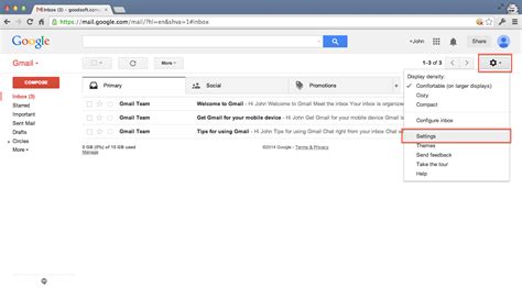 gmail email inbox mail forwarding