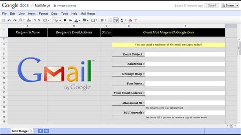 gmail email inbox mail merge