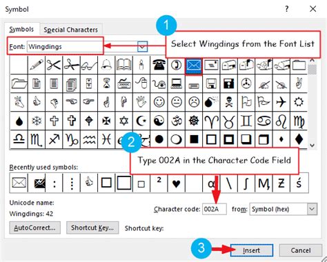 gmail email insert symbol