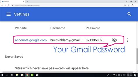 gmail password in gmail