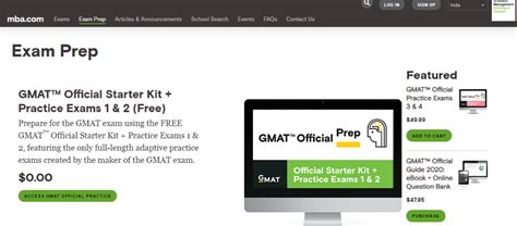 gmat official prep login