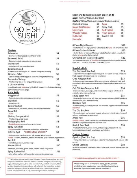 Online Menu of Go Fish Sushi Bar Restaurant, Simi Valley, California