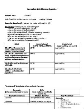 Go Math Grade 1 Curriculum Map
