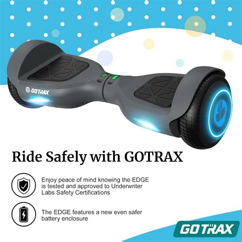 Gotrax Edge Hoverboard for Kids Adults, 6.5" Tires 6.2mph & 2.5 Miles