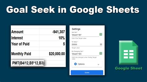 Инструмент Подбор параметра (Goal Seek) в Google Таблицах