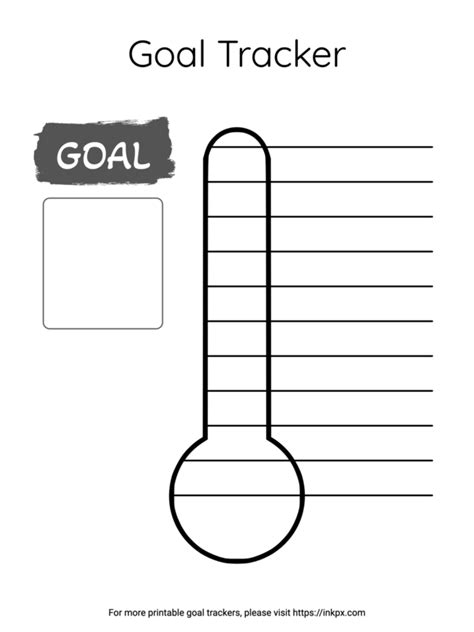 Goal Chart Thermometer Printable $1 Increments