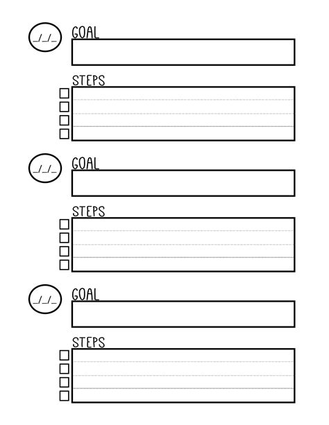 Goal Printable Worksheet