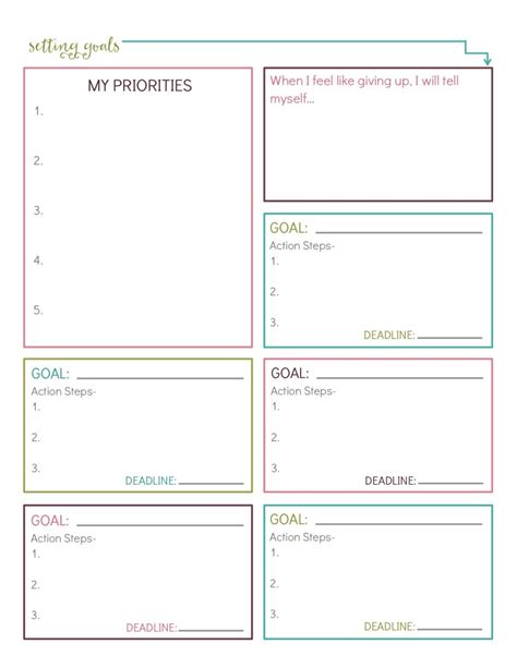5 Goal Setting Worksheets