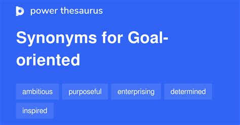 Goal-Oriented Synonyms List