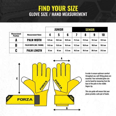 Goalkeeper Hand Size Chart