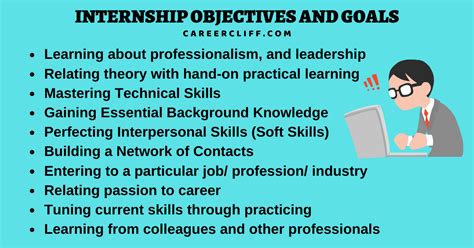 Goals And Objectives Internship Examples