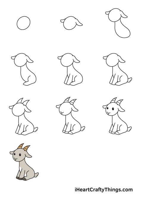 How to draw a Goat Step by step Drawing tutorials