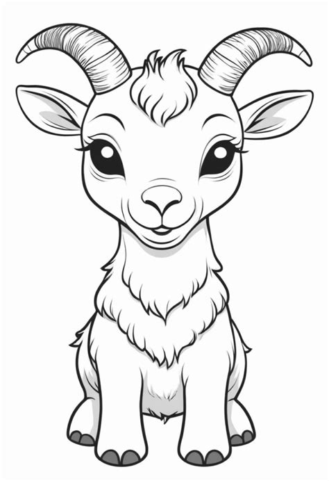 goat coloring page printable printable template