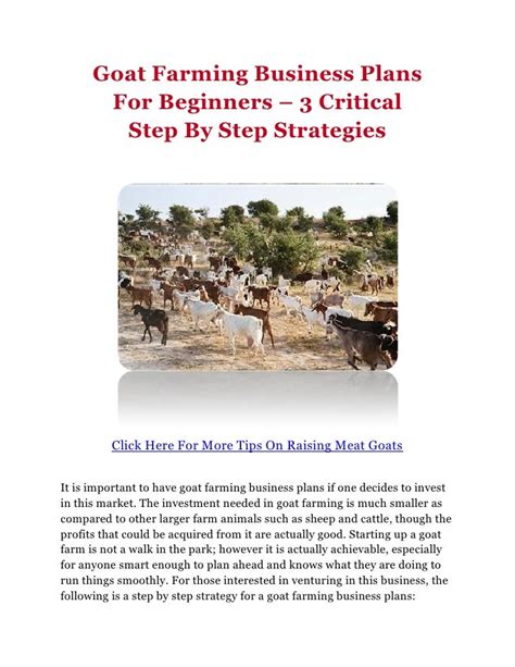 goat farming business plan