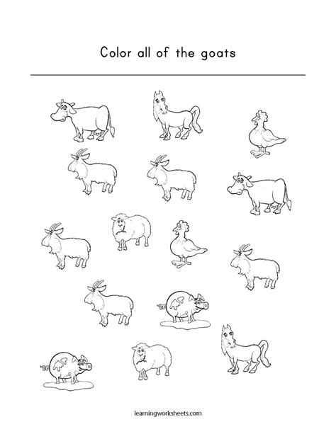 goat worksheets for kids