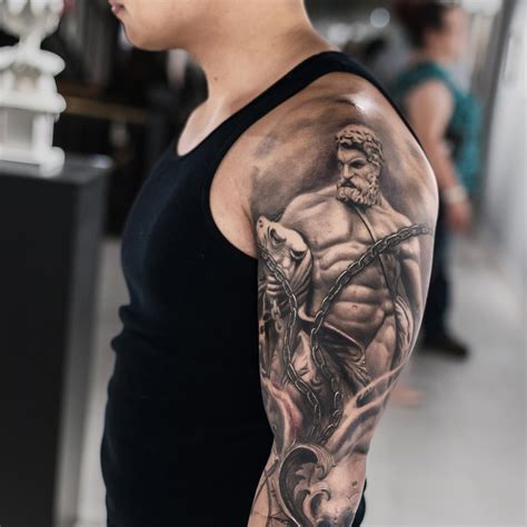 Greek God Arm Sleeve Tattoos Greek