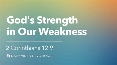 god's strength in weakness
