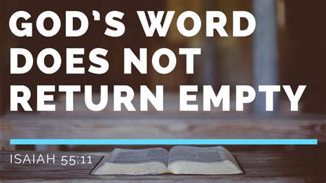 god's word does not come back void