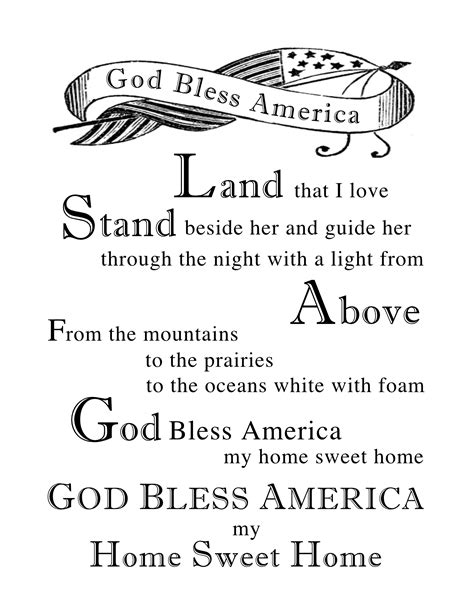 God Bless America Lyrics Printable: Celebrating Patriotism In 2023