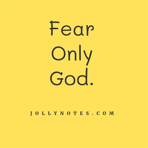 god only fear