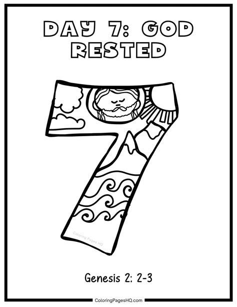 God Rested Day 7 Printable